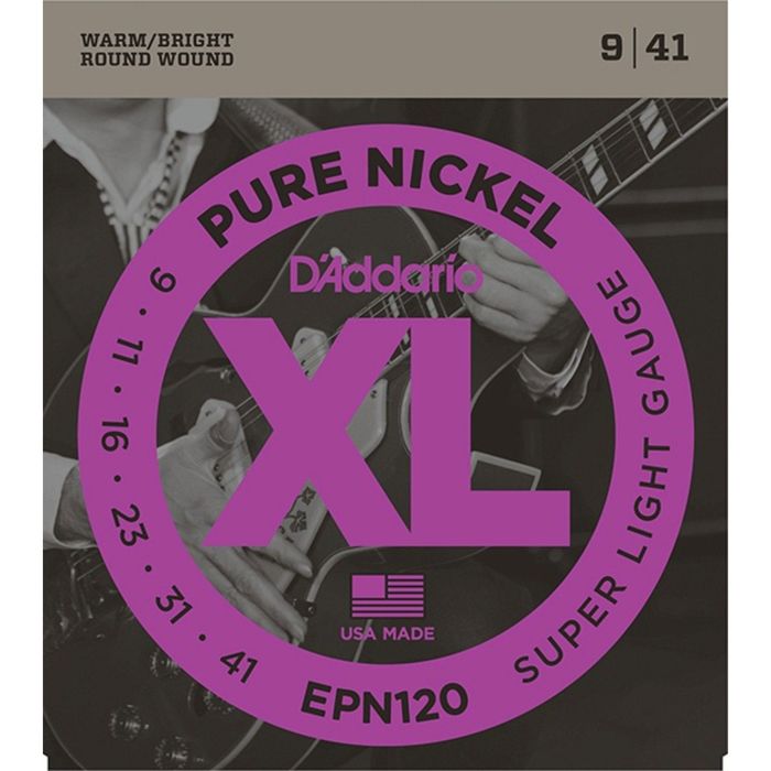 Струны для электрогитары D`Addario EPN120 XL PURE NICKEL Super Light 9-41