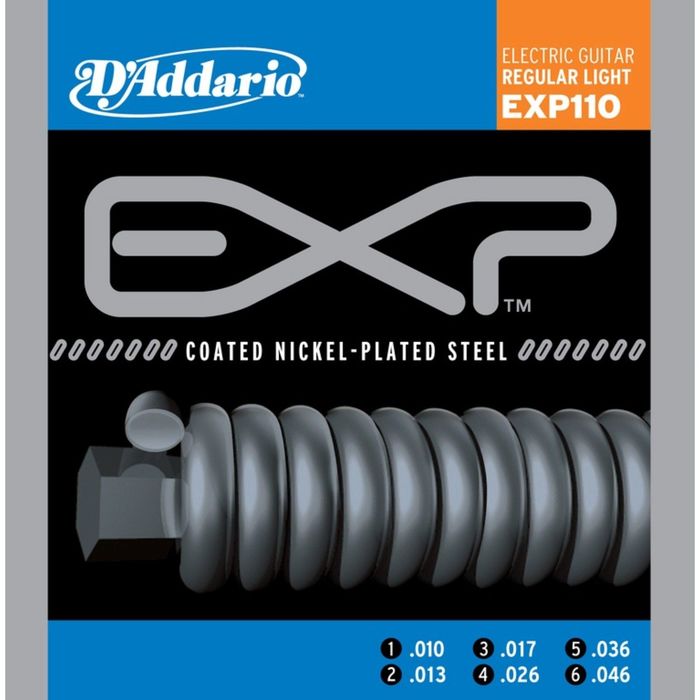 Струны для электрогитары D`Addario EXP110 COATED NICKEL Regular Light 10-46