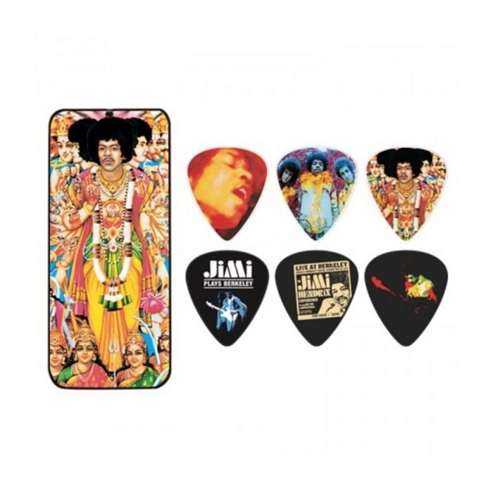 Медиаторы Dunlop JH-PT02M Jimi Hendrix Bold As Love  12шт, средние, в коробочке,