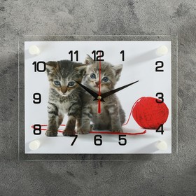 Часы настенные, серия: Животный мир, "Котята с клубком", 20х26  см, без выбора вариантов товара