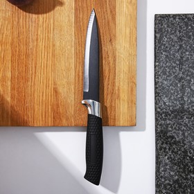 {{photo.Alt || photo.Description || 'Нож с антиналипающим покрытием Доляна «Супер-блэк», лезвие 13 см, цвет чёрный'}}