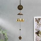Wind chimes metal "Coin with elephants" 3 bells 1 figurine 38 cm