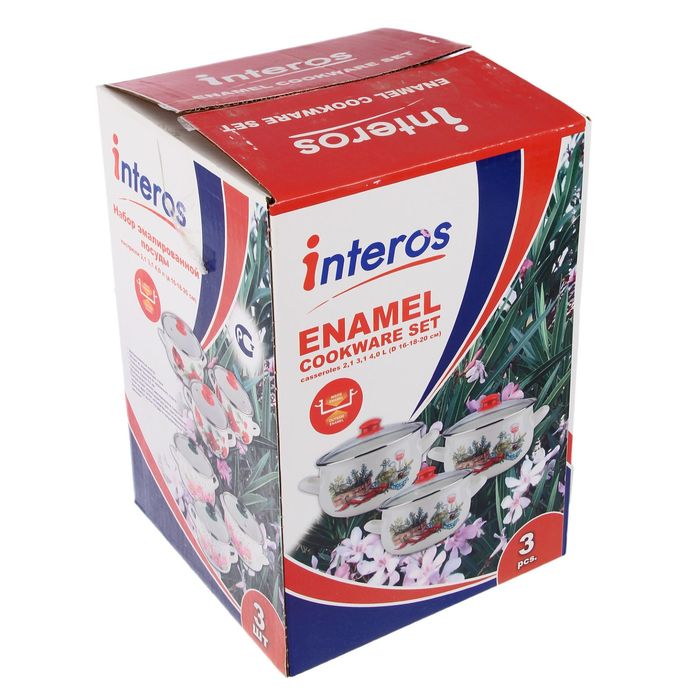 Набор кастрюль "Винтаж", 3 шт: 2,1 л, 3,1 л, 4 л