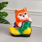 Копилка "Кот в ботинке", покрытие глазурь, разноцветная, 28 см, микс - фото 242615