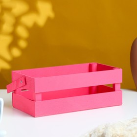Кашпо деревянное 24.5×13.5×9 см "Двушка Лайт", двухреечное, розовый Дарим Красиво