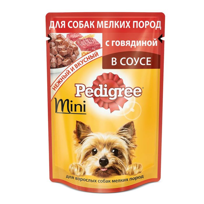 Влажный корм Pedigree для собак мини пород, говядина, пауч, 85 г