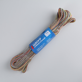 Шнур универсальный с сердечником ПП, d=6 мм, 10 м, цвет МИКС