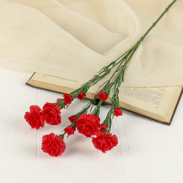 Цветы искусственные "Красная кустовая гвоздика"
