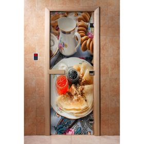 Дверь с фотопечатью, стекло 8 мм, размер коробки 190 × 70 см, левая, цвет А059