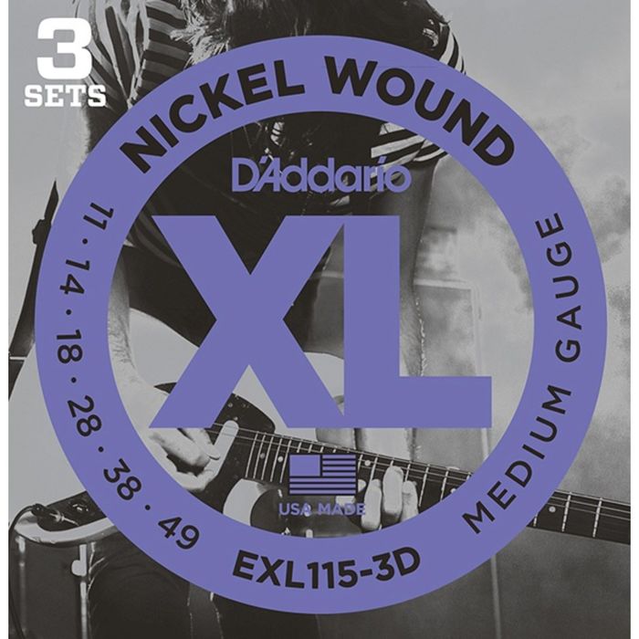 Струны для электрогитары D'Addario EXL115-3D Nickel Wound