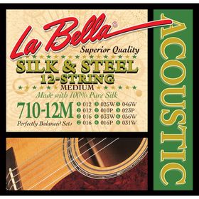 Струны для акустической 12-струнной гитары La Bella 710-12M Medium