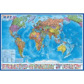 Интерактивная карта мира политическая, 117 х 80 см, 1:28 млн
