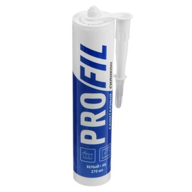 Герметик силиконовый Soudal Profil, санитарный, белый, 270 мл