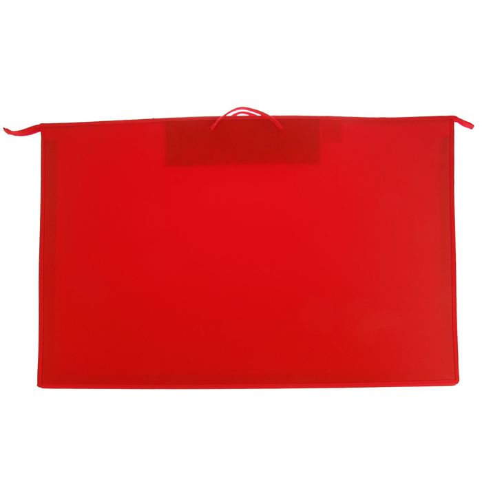 Папка А1 с ручками пластик, молния сверху, 900 х 655 х 50 мм, карман внутри, красная