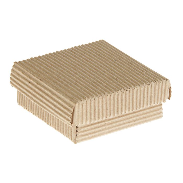 Коробка крафт из рифлёного картона, 9 х 9 х 3,5 см