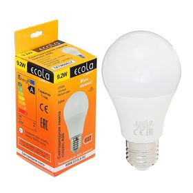 {{photo.Alt || photo.Description || 'Лампа светодиодная Ecola Light classic, Е27, А60, 9.2 Вт, 2700 К, 110x60 мм'}}