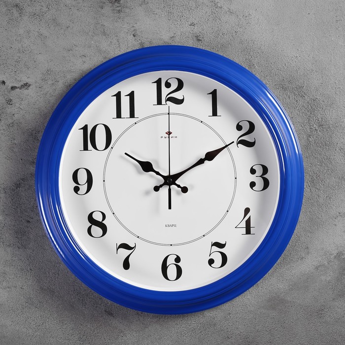 Часы настенные, серия: Классика, 35 см, синие - фото 8305431
