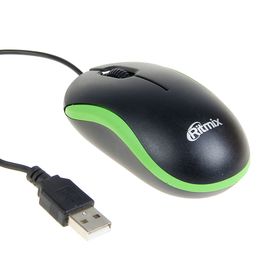 Мышь Ritmix ROM-111, проводная, оптическая, 800 dpi, USB, зелёная