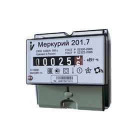 Счетчик "Меркурий" 201.7, 5-60 А, однофазный, однотарифный 2186900