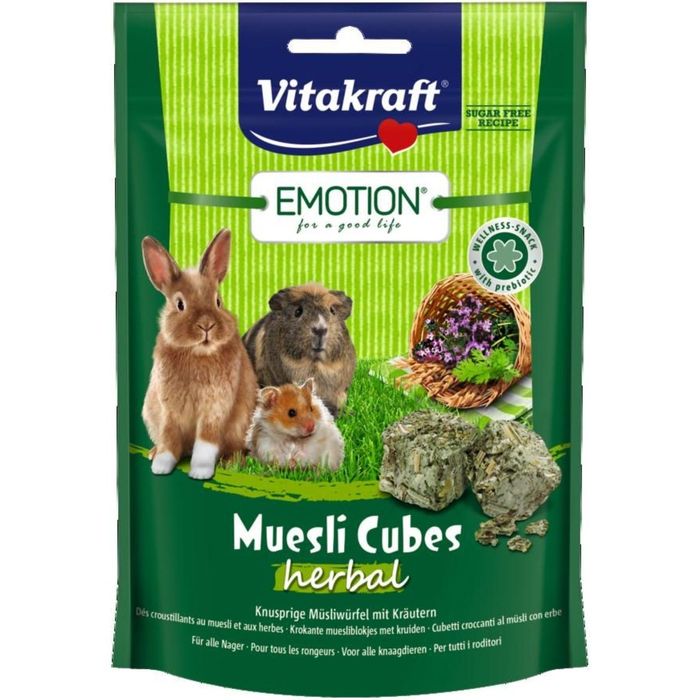 Лакомство VITAKRAFT MUESLI CUBES для грызунов с травами, 80 г