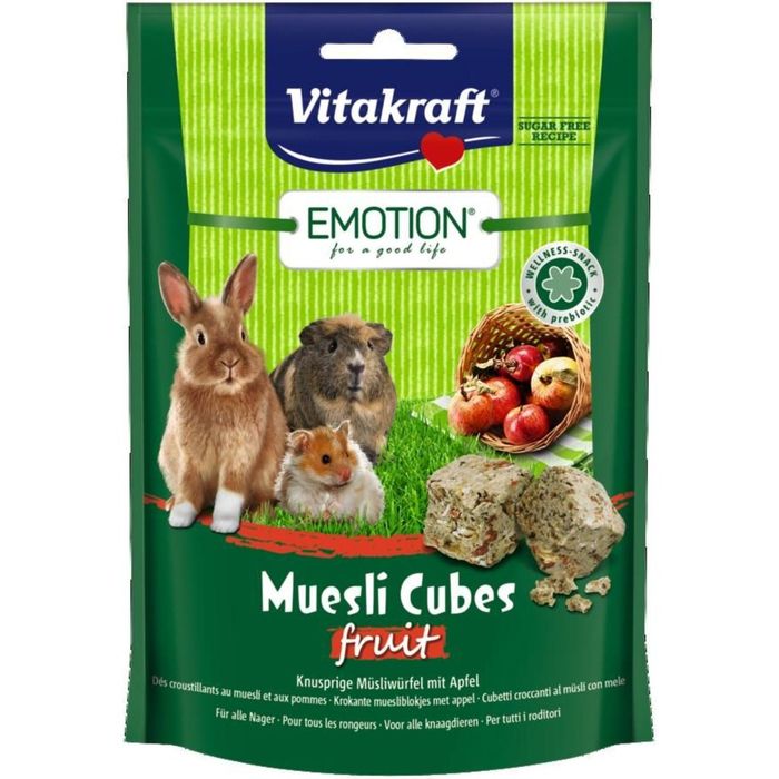 Лакомство VITAKRAFT MUESLI CUBES для грызунов с фруктами, 80 г