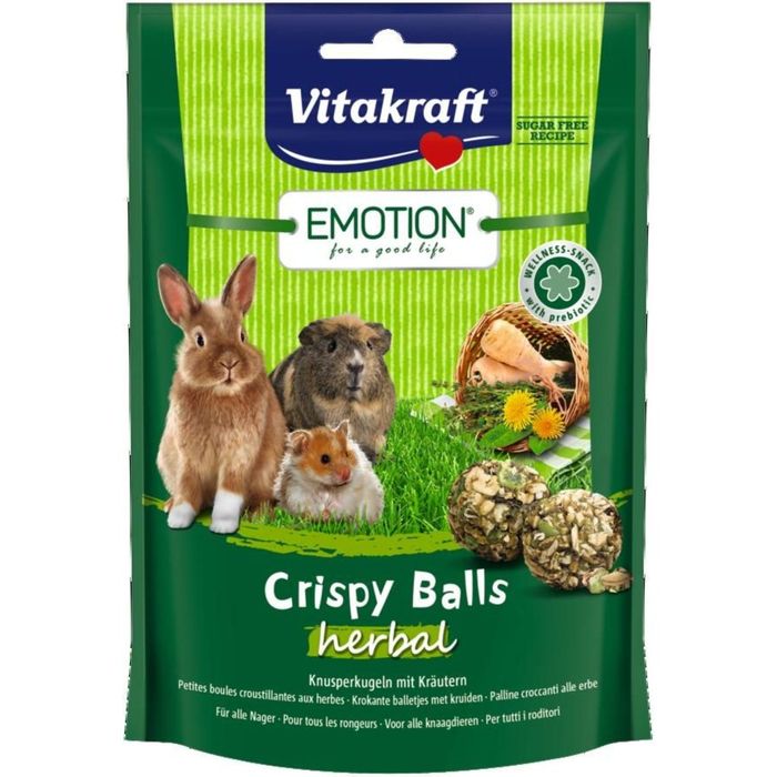 Лакомство VITAKRAFT CRISPY для грызунов, шарики травяные, 80 г