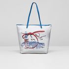 Сумка пляжная Лиана№1 сублимация 1833, 26*10*30, 1 отд на молнии, фон белый/маяк