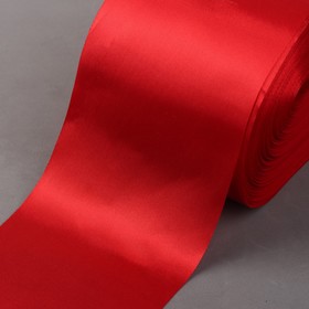 Лента атласная, 100 мм × 100 ± 5 м, цвет красный