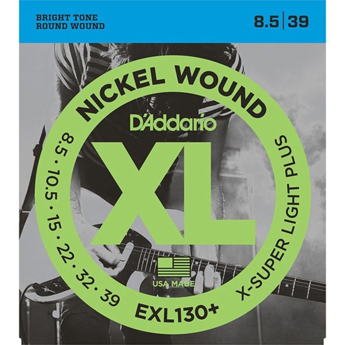 Струны для электрогитары D'Addario EXL130+ Nickel Wound , Extra-Super Light Plus, 8.5-39