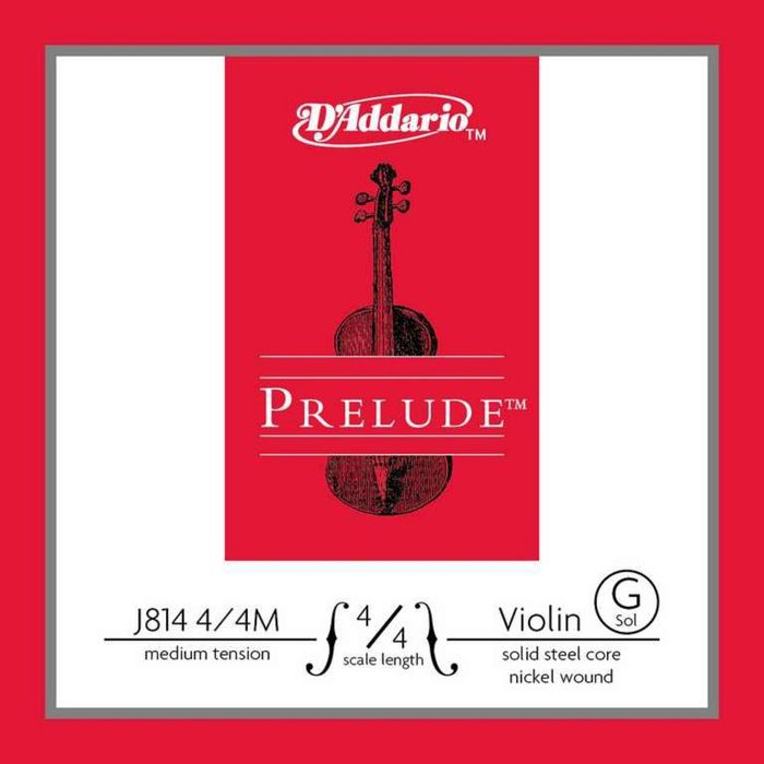 Отдельная струна D'Addario J814-4/4M Prelude  G (Соль) для скрипок размером 4/4