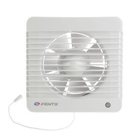 Вентилятор вытяжной VENTS 125 МВ, d=125 мм, с шнурковым выключателем, цвет белый