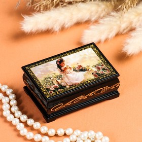 Шкатулка «Ангел с котенком», 6×9 см, лаковая миниатюра в Донецке