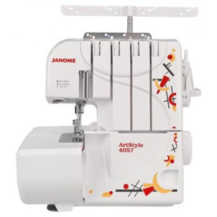 Оверлок Janome Artstyle 4057, 3, 4-ниточный шов, ролевой шов,скорость 1300 стежков/мин, белый   2395