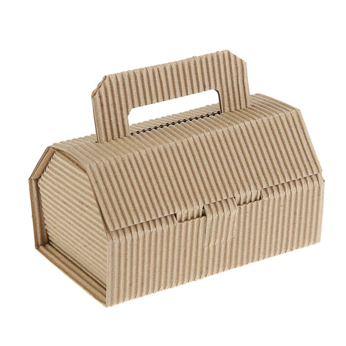 Коробка крафт из рифлёного картона, 14 х 8 х 7 см