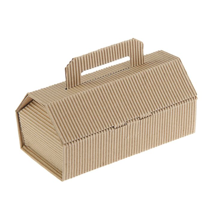 Коробка крафт из рифлёного картона, 20 х 10 х 9 см