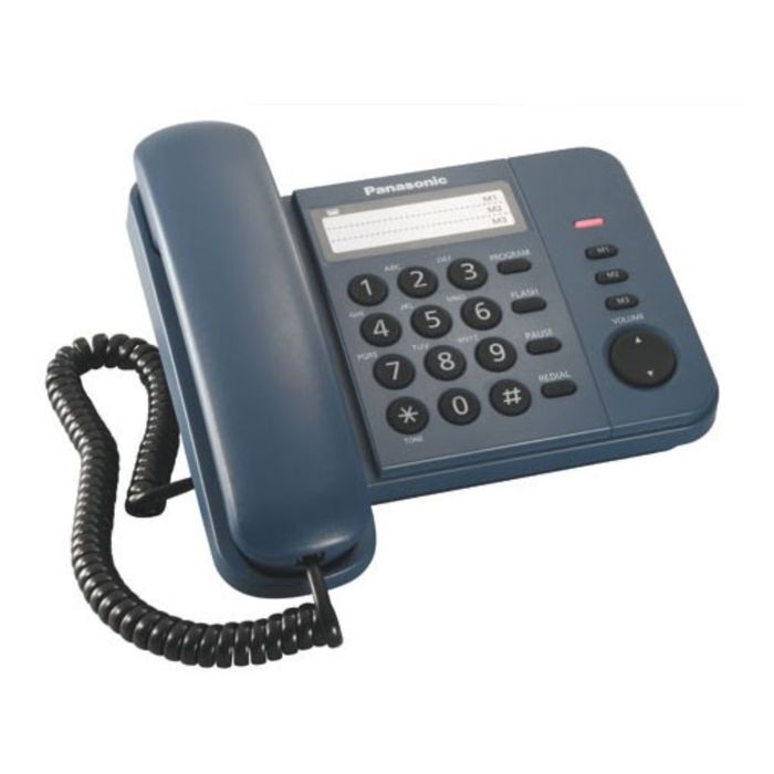 Телефон проводной Panasonic KX-TS2352RUC синий