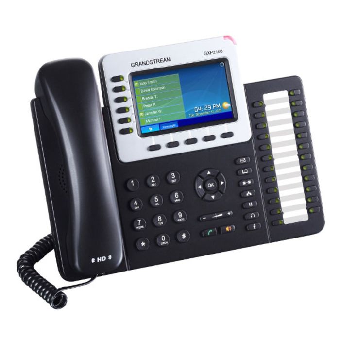 Телефон Grandstream GXP-2160, VoIP, 2 Порта Ethernet, 6 SIP линий, цветной TFT дисплей