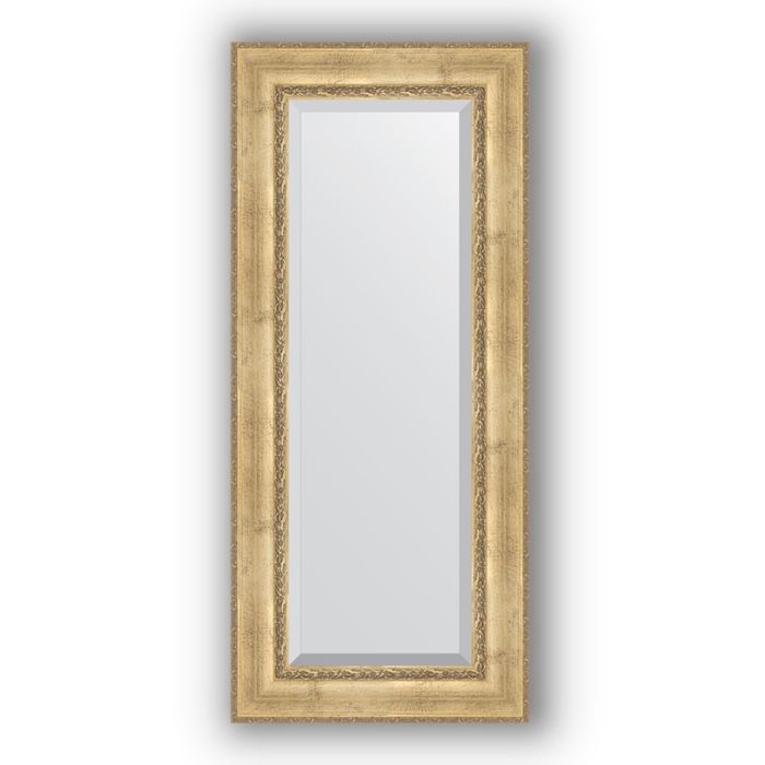 Зеркало с фацетом в багетной раме - состаренное серебро с орнаментом 120 мм, 62 х 142 см, Evoform - фото 277339