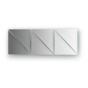 Зеркальная плитка с фацетом 15 мм, - комплект 6 шт треугольник 15 х 15 см, серебро Evoform