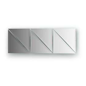 Зеркальная плитка с фацетом 10 мм, - комплект 6 шт треугольник 15 х 15 см, серебро Evoform