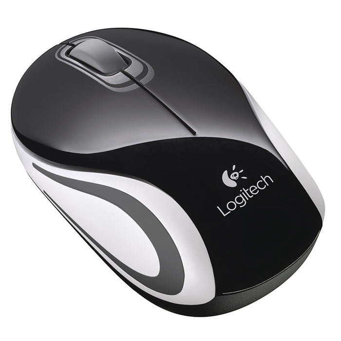 Мышь Logitech Mini M187, черный/серый, беспроводная, USB