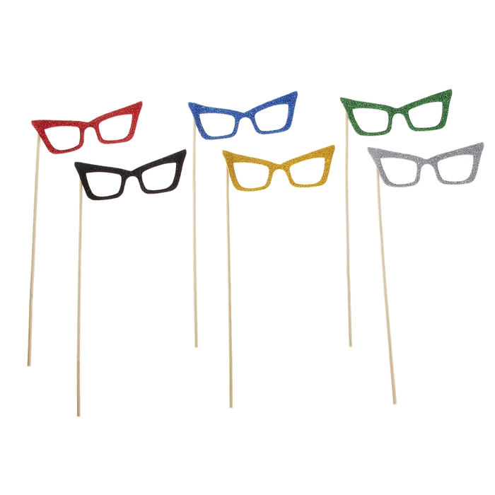 Аксессуары для фотосессии на палочке очки "Угрюмые", цвета МИКС