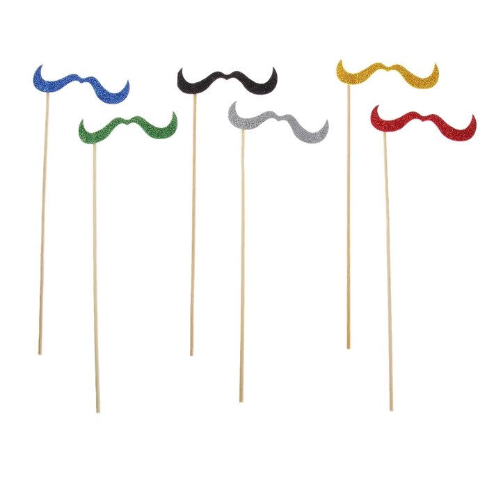 Аксессуары для фотосессии на палочке "Длинные усы", цвета МИКС