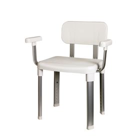 Стул-кресло с подлокотниками белое с регулируемой высотой, нагрузка до 130 кг