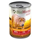 Консервы BioMenu ADULT для собак говядина/ягненок 95%-мясо , 410гр - фото 8053387