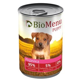 Консервы BioMenu PUPPY для щенков индейка 95%-мясо , 410гр