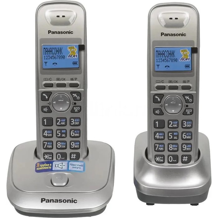 Радиотелефон Dect Panasonic KX-TG2512RUN платиновый, АОН