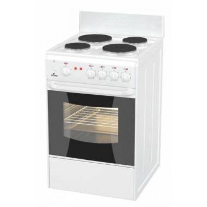 Плита электрическая Flama AE 1402 W, 4 конф., 50 л, эмаль, без гриля, белая