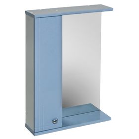 Шкаф Зеркало "АКВАРЕЛЬ" Классик Модерн 50, левый, голубой металлик 50,4 см х 15,4 см х 70 см