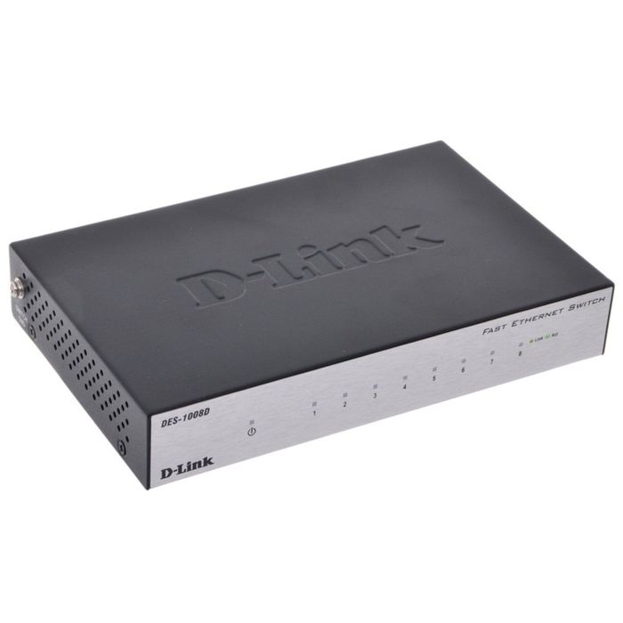 Des 1008d l2b. Коммутатор d-link des-1008d/l2b 8x100mb неуправляемый. D-link коммутатор 8-портовый. Коммутатор d-link DGS-1008d. D-link des-1008d упаковка.